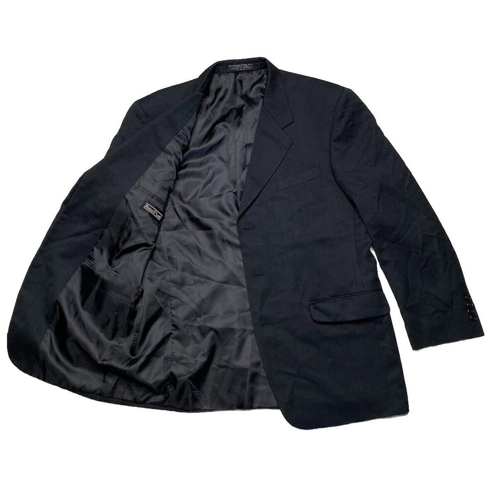Paulo Solari Wool Black 3 Button Blazer Jacket Mens Size 42R USA